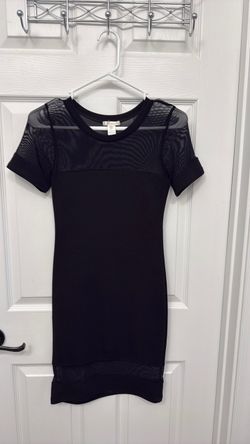 Black Mesh Panel Bodycon Mini Dress