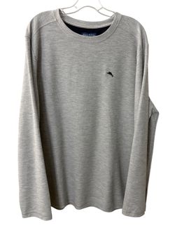 Tommy Bahama Gray Crewneck Long Sleeve Waffle Knit Shirt Men’s XL