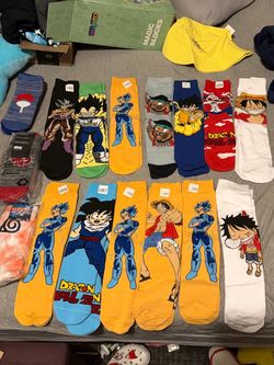 Anime Crew Socks Bundle – Dragon Ball Z, One Piece, Naruto