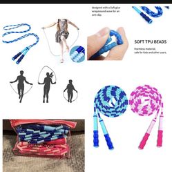 2 Pack Beaded Jump Rope for Working Out, Adjustable Jump Rope for Kids,Perfect Jump Ropes for Women and Men to Keep Fit,Exercise and Train  Features &