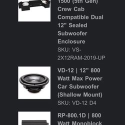 Ram Sub Skar Audio Enclosure & Amp