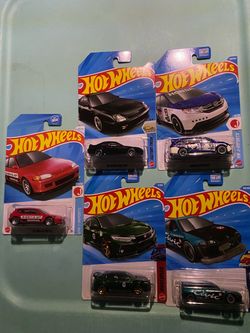 Honda 5 car Lot Hot Wheels all for 15$