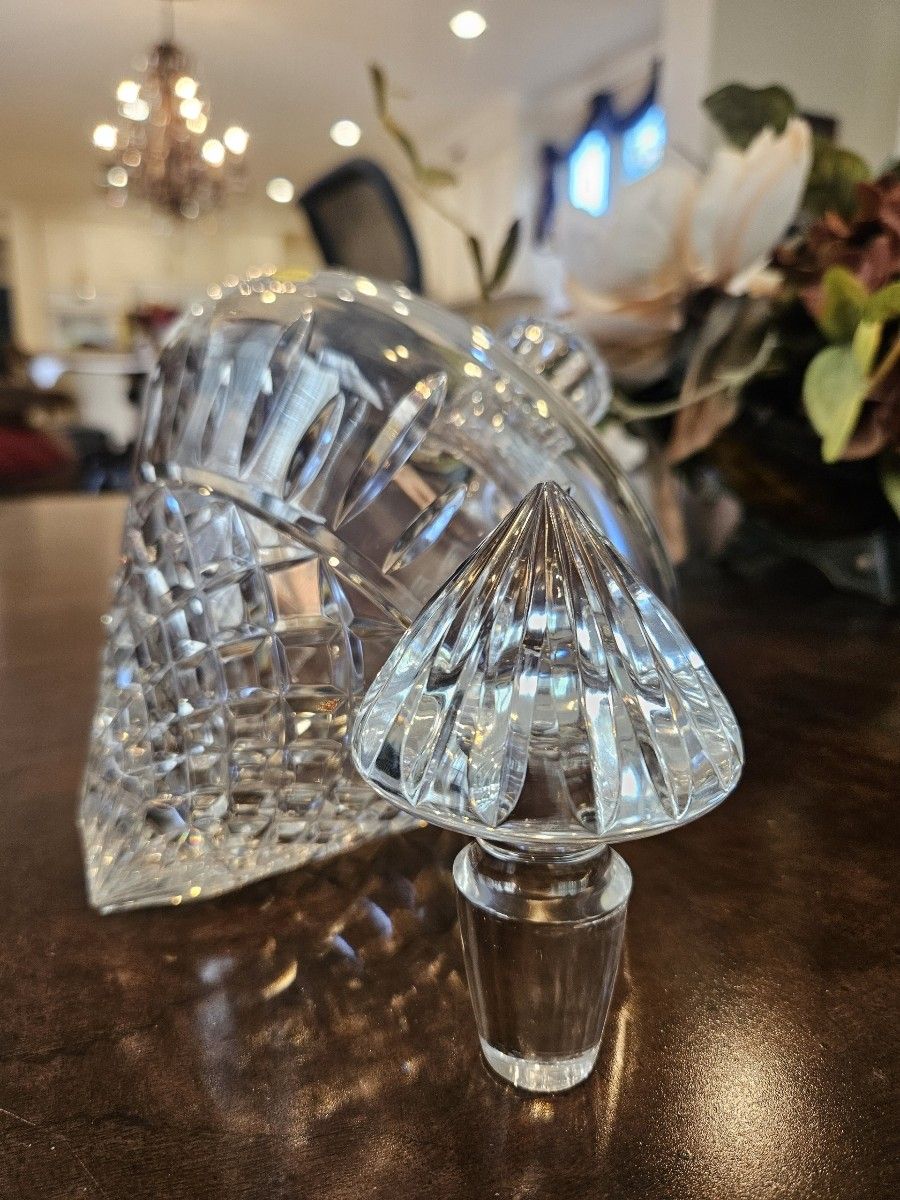 Vintage Crystal Side Rest Wine Decanter