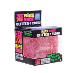 NEEDOH NICE CUBE GLITTER & GLOW SQUISHY FIDGET TOY