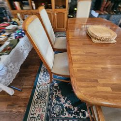 Solid wood table 6 chairs
