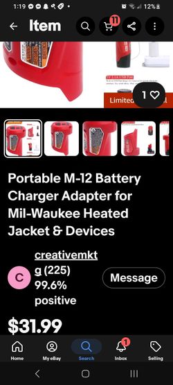 Milwaukee 12v compact charger