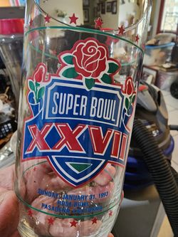 Vintage Superbowl Football Glass Mug