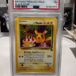 Pokemon Promo Birthday 2000 Pikachu Holo Black Star #24 PSA 7