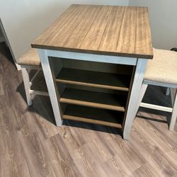 Counter Height Dining Table and 2 Bar Stools
