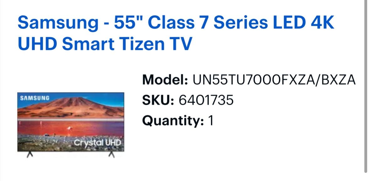 SAMSUNG 55inch Smart TV with wall mount