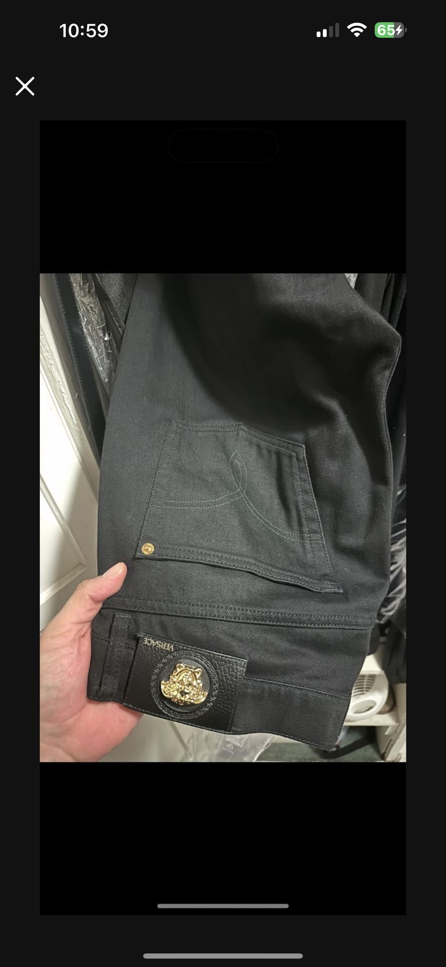 Worn One Time Versace Black Denim Jeans π Size 38 Waist And 34 Length $799 Plus Tax Selling $200 Cash Only Make Good Cash Offer