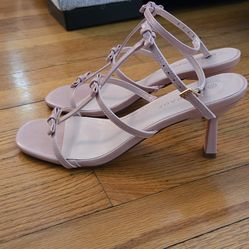 Rampage pink strappy heels with bow detail pink
