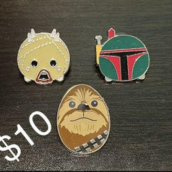Star Wars Disney Pin Lot of 3 (Tuscan Raider,Boba Fett, Chewbacca)