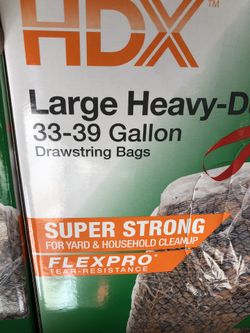 FlexPro 33 Gal. to 39 Gal. Clear Drawstring Outdoor and Yard Trash Bags (50-Count