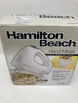 Hamilton Beach 62682RZ Hand Mixer White 250W Snap-On Case 6 Speeds Beaters Whisk