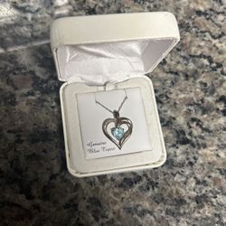 Blue Topaz Sterling Silver Necklace