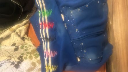 blue zip up