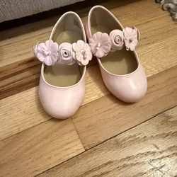 Janie & Jack Toddler Size 8 Floral Patent Leather Pink Floral Shoes 