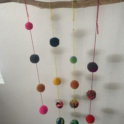 Pom Pom All Handmade Mobile Wall Hanging $40