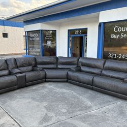 Genuine Leather Reclining Sectional