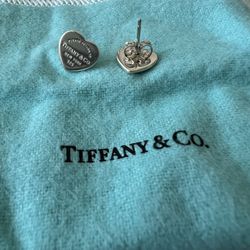 Tiffany Heart Tag Earrings, 925 Sterling Silver Jewelry 
