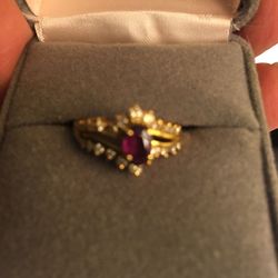 Diamond and ruby ring