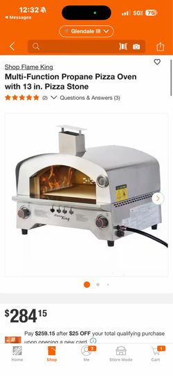 Shop Flame King. Multi-Function Propane Pizza Oven with 13 in. Pizza Stone