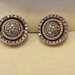 Earring Sterling Silver  14k Gold  Diamond $140
