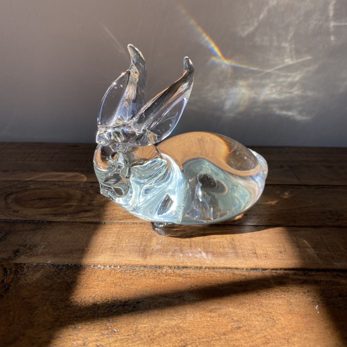 Vintage Clear Glass Rabbit