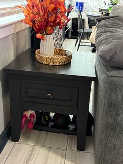 Solid wood coffee table with matching end tables