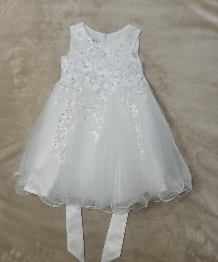 Baptism Dress Girl Size 2  Color White Made In Tailor!