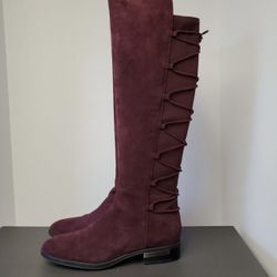 Vince Camuto NWOB Tall Knee High Leather Suede Lace Up Boots Women G