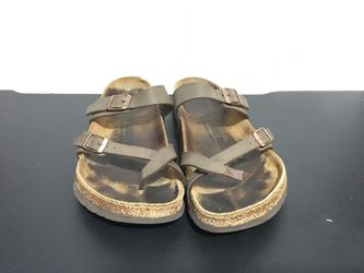 Birkenstock Woman’s Size 38 Brown Leather Mayari Has Rip/wear