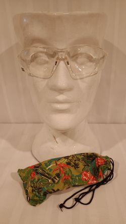 Clear Safety Glasses with Floral Pouch