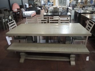 Dining Table — "Rustic Cottage" (Weathered Greige)