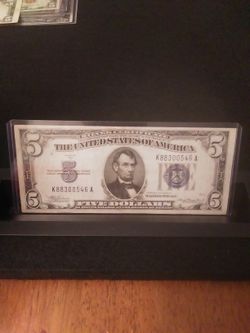 Silver Certificate $5 Series Of 1934 A