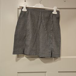 Black Plaid Mini Skirt