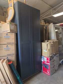 36x96x23 kitchen pantry cabinet blue new open box item