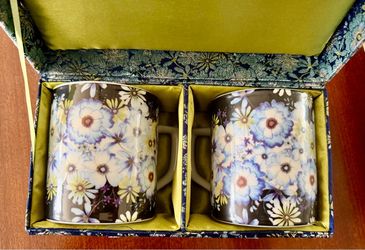 2 intricately painted COLLECTIBLE CUPS - Never used, for decoration only