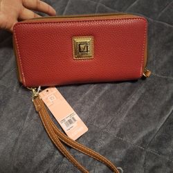 Wristlet  Red/Tan.