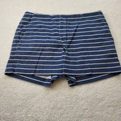 Loft Blue White Riveria Shorts Women's Size 2