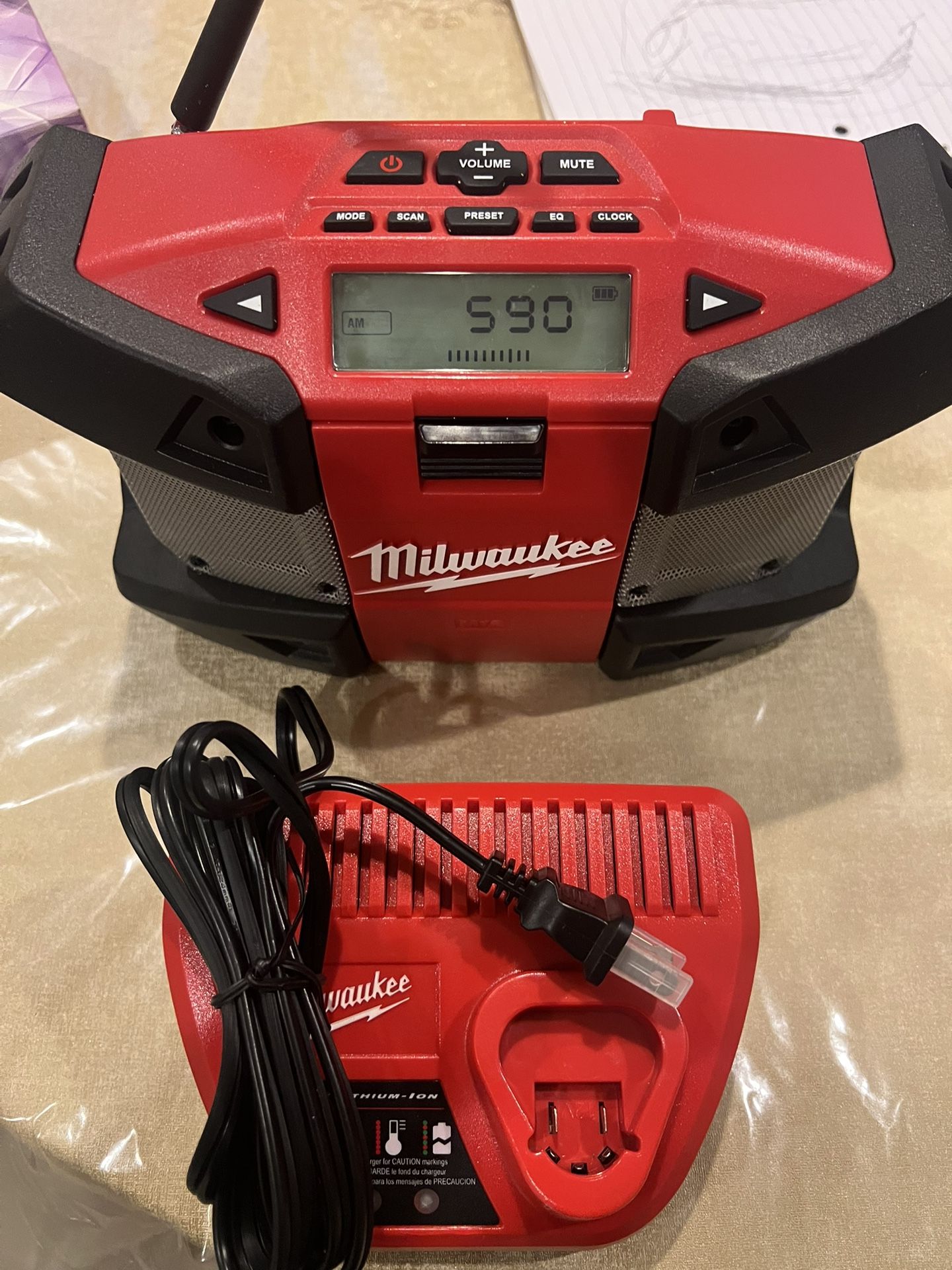 Milwaukee Radio And Battery And Charger