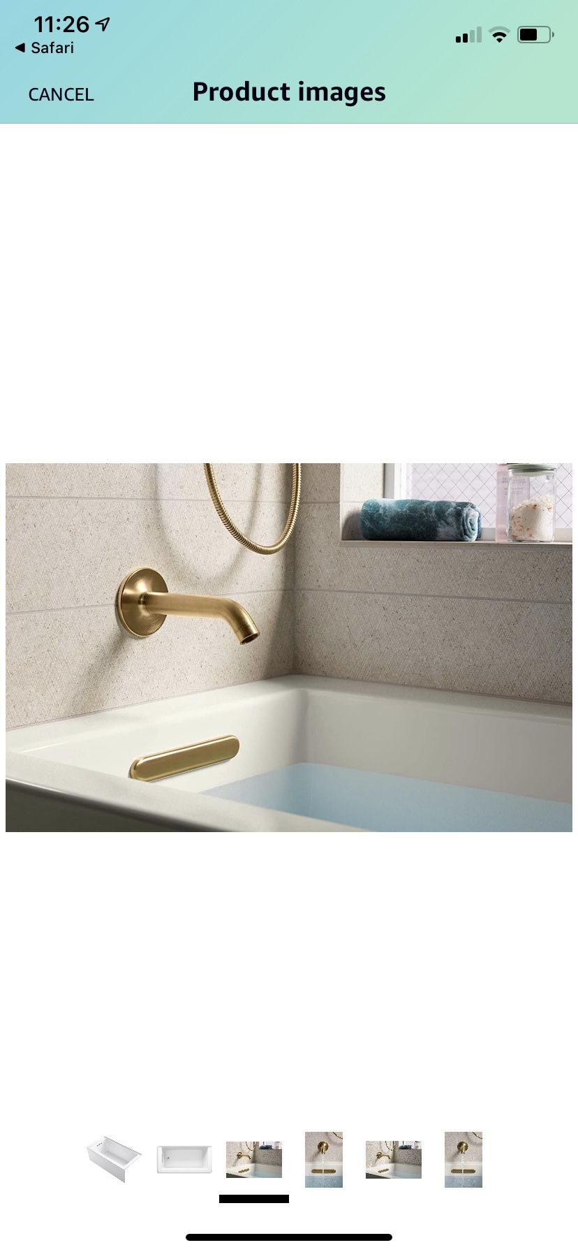 Kohler K-20201-LA-0 Underscore 60" X 30" Alcove Soaking Bathtub with Integral Apron, Integral Flange, and Left-Hand Drain
