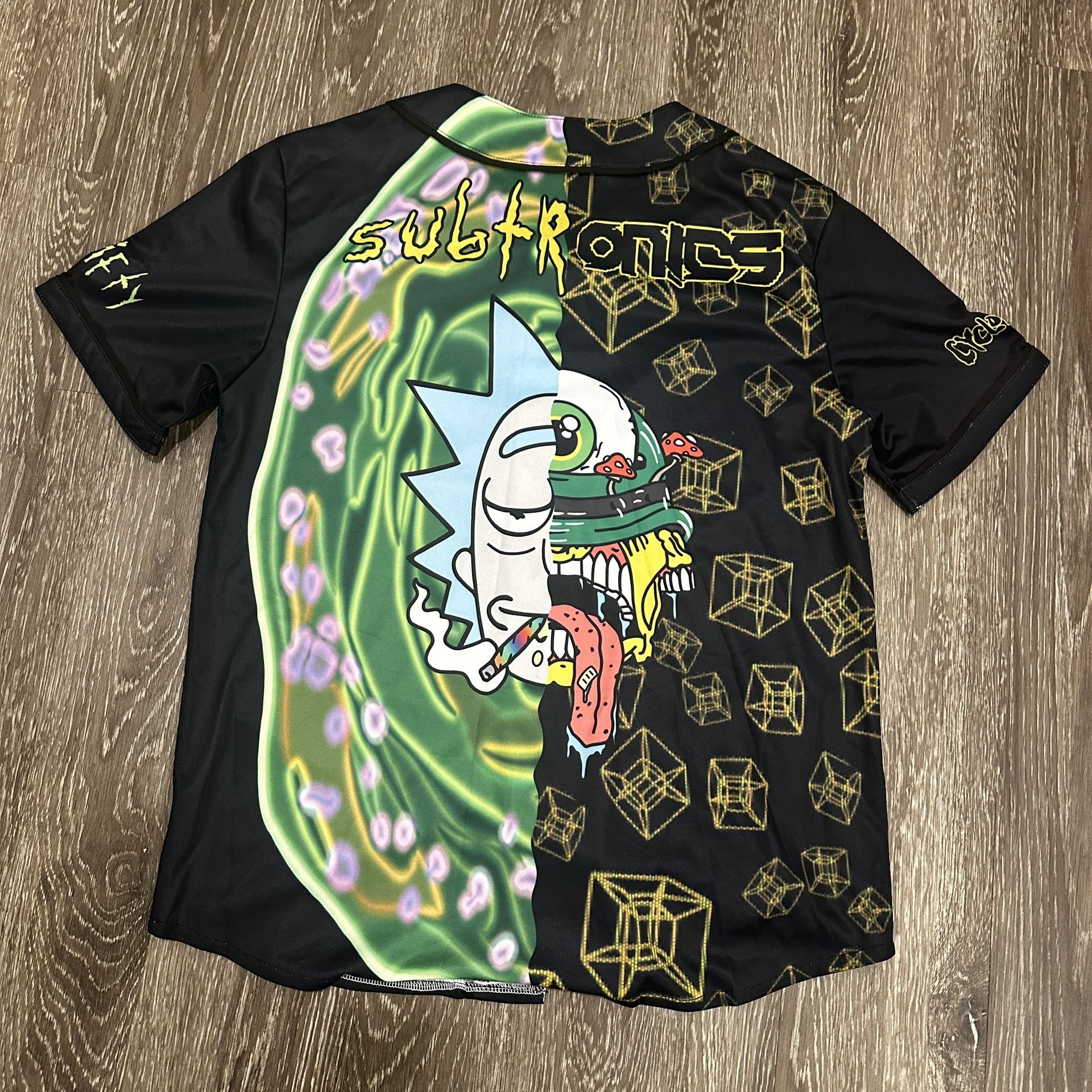 Subtronics Ricky’s Jersey Medium Size Cyclone Army. No Tag/ Y2K / Hippie/skater