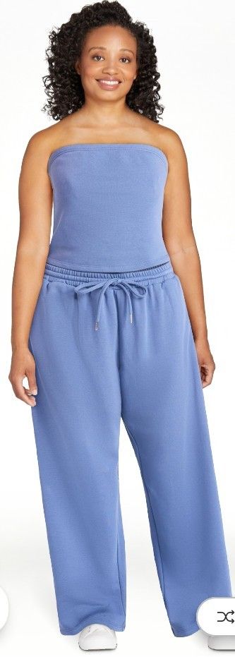 No Boundaries French Terry Tube Top and Pants Set, 2-Piece, Women's...NEW WITH TAGS..ALL SIZES...XXS TO XXL