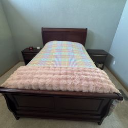 Full Bed Frame And (2) Night Stands