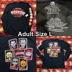 NEW Halloween Horror Nights Universal Studio Screamers Adult L Long Sleeve Shirt