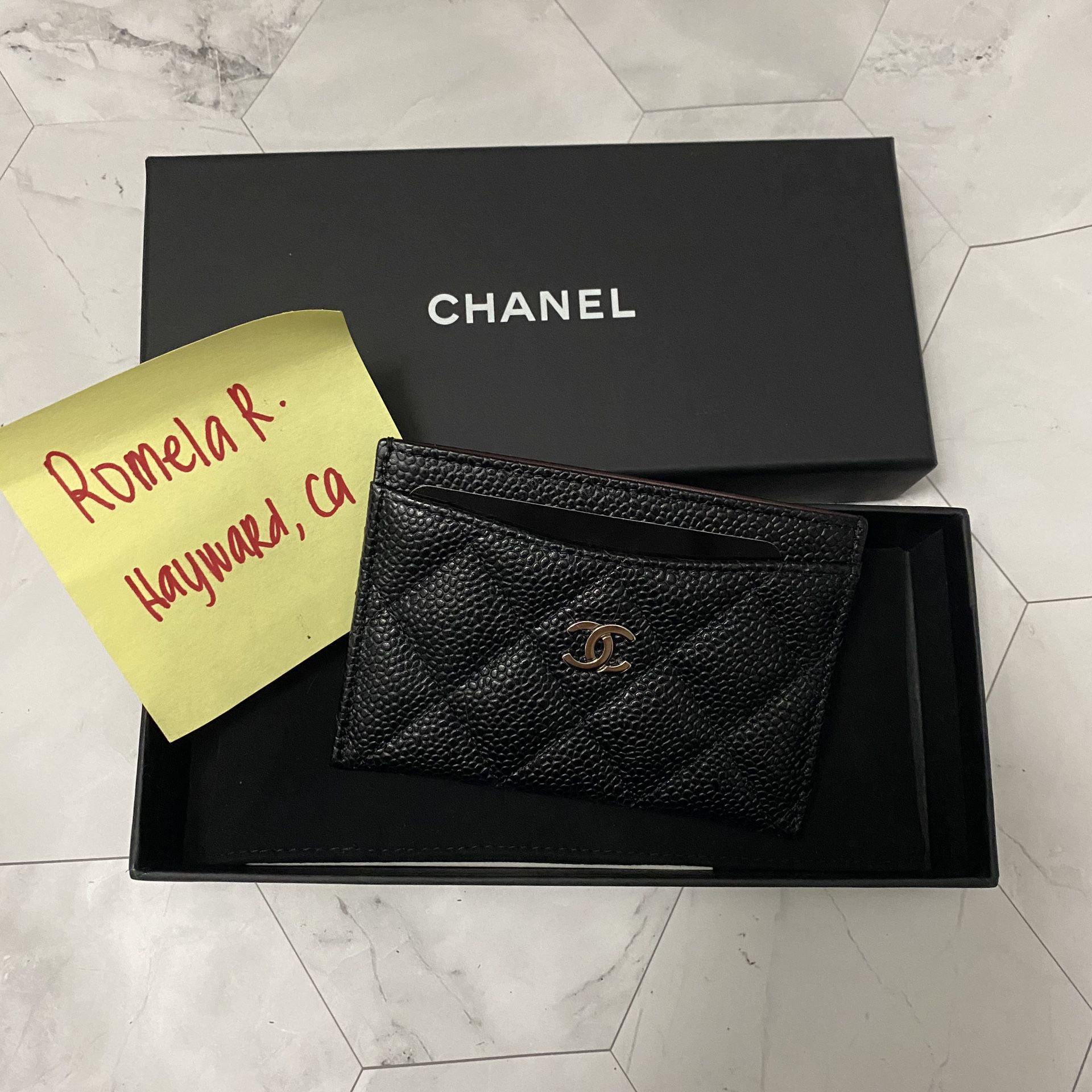 Authentic Chanel flat card holder