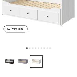 HEMNES Daybed frame with 3 drawers, white, Twin