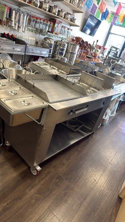 Taco cart / plancha para tacos / Carrito para tacos / taco grills / estufa al gusto / carrito con fridora